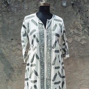 Indian handmade cotton printed long party wear dress/woman stylish floral print dress personalized bride gift/summer wear organic dress/