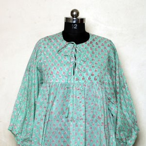 Handmade Cotton Floral Wrap Dress: Indian Block Print Design