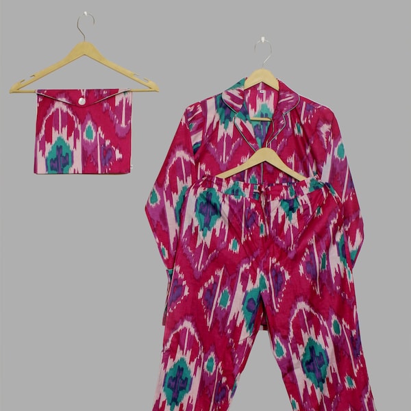 Cotton Pajama Set, Indian 100% Cotton long wear, Women's Pajama Set's, Floral Print Pajama Set's, Bridesmaid , Long pajama Set, Gift for Her