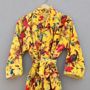 Indyjskie, ręcznie robione kimono z bawełny aksamitnej, spersonalizowany szlafrok ślubny dla panny młodej, stylowe kimono na bikini z nadrukiem zwierzęcym