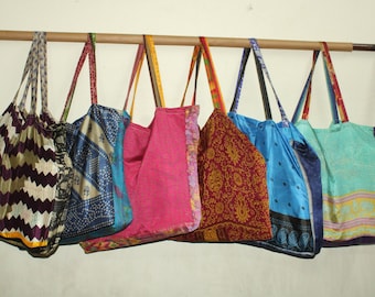 Indian wholesale silk carry bag marketing tote bag shopping bag personalized gift handmade silk printed bag gift for her unique tote bag,
