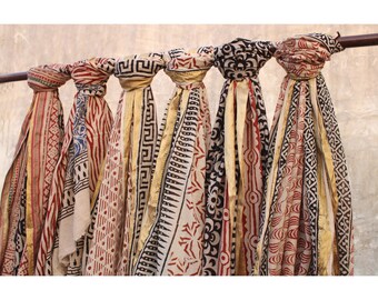Hand Block Print Cotton Sarong: Indian Beach Cover-Up