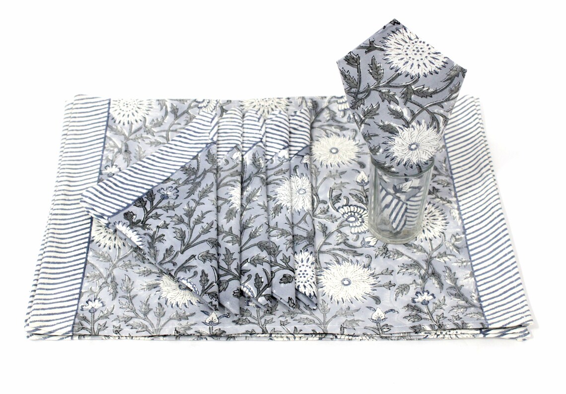 Dining Table Mats and Napkins Set of 6 Placemats and 6 Etsy