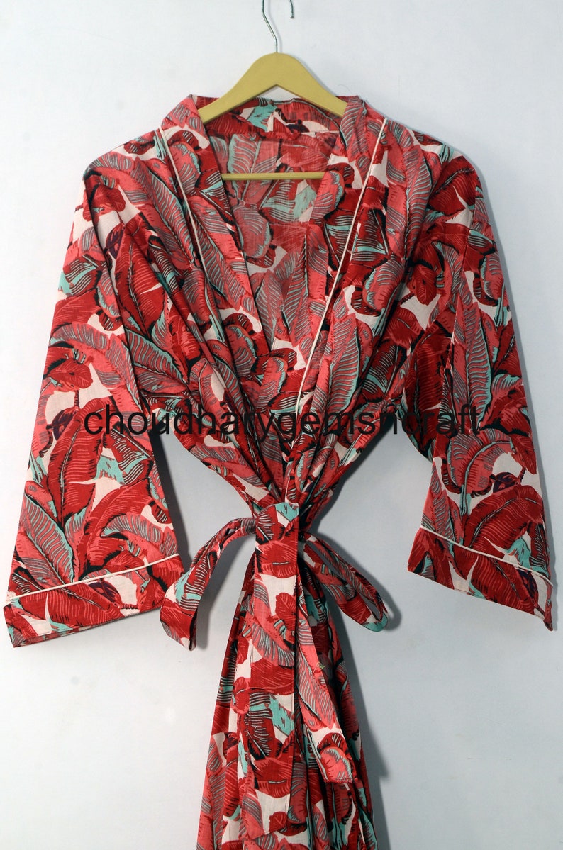 Cotton Floral Sleepwear Robes Nightdress Kimono Beach Wear Cover Up Long Kimono Women Maxi Dress Kimono Gift For Her Women/'s Night Wear