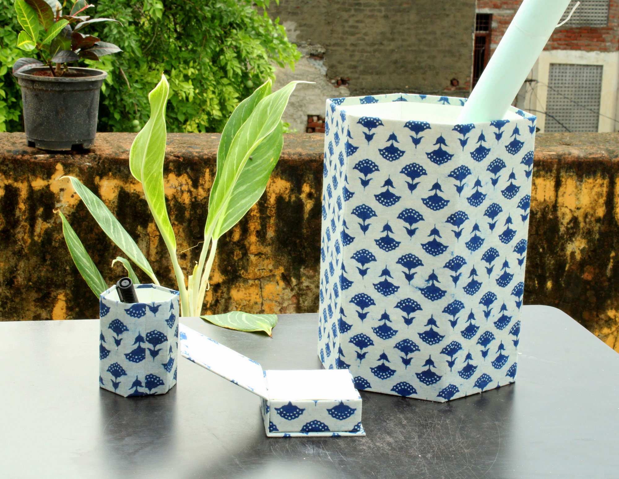 Block Print West bin Study Room Dustbin Handmade Home Etsy