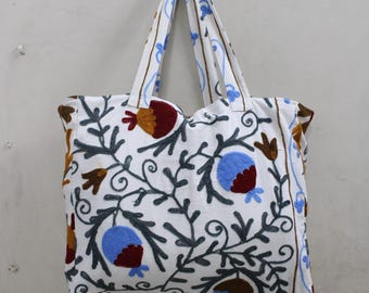 Indian handmade cotton Embroidered tote bag, marketing shopping bag,