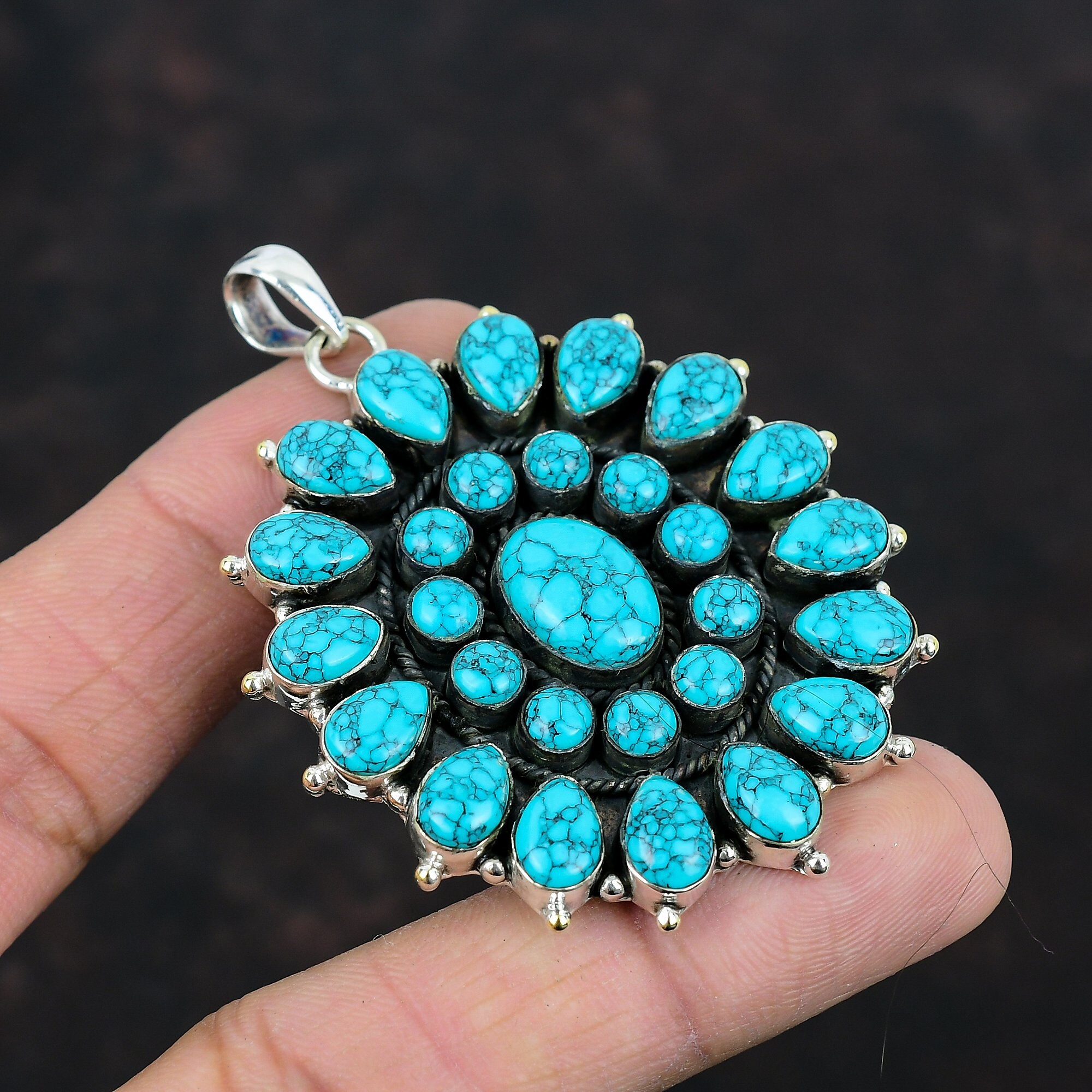 Magnificent Native American Navajo Huge Butterfly Turquoise Dor Ashley Sterling Silver Ring Magnificent Native American Navajo Huge Butterfly Turquoise Dor Ashley Sterling Silver Ring