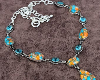 Navajo Lee Mccray Sterling Silver Gemstone Inlay Cuff Bracelet - Etsy