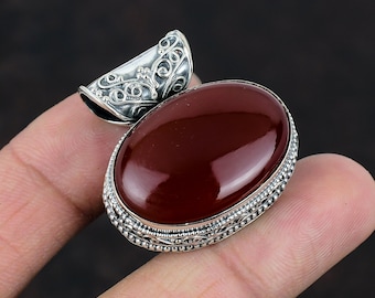 Carneool-hanger in vintagestijl: 925 sterlingzilveren designersieraden