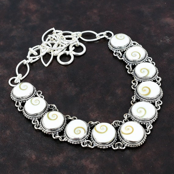 Handmade Shiva Eye Shell Necklace: Sterling Silver, 18 Inch