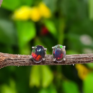 DARA Sterling Silver Tiny Opal Stud Earrings Aluna Mae #59 DARA Sterling Silver Tiny Opal Stud Earrings Aluna Mae