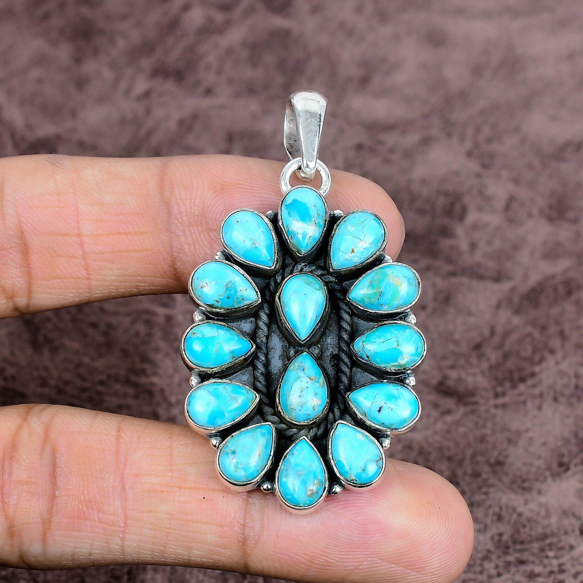 Handmade Navajo Arizona Turquoise Sterling Silver Pendant - Etsy