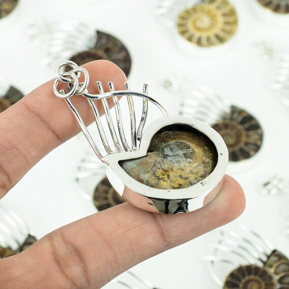 Ammonite Fossil Ammonite Necklace Silver Ammonite Pendant