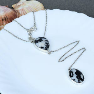 White Buffalo Turquoise Gemstone Necklace Sterling Silver Navajo Necklace Turquoise Gemstone Southwestern Jewelry Necklace Gift For Her