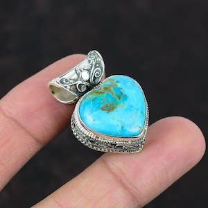 Arizona Turkos Hjärthänge: Vintage Sterling Silver Smycken