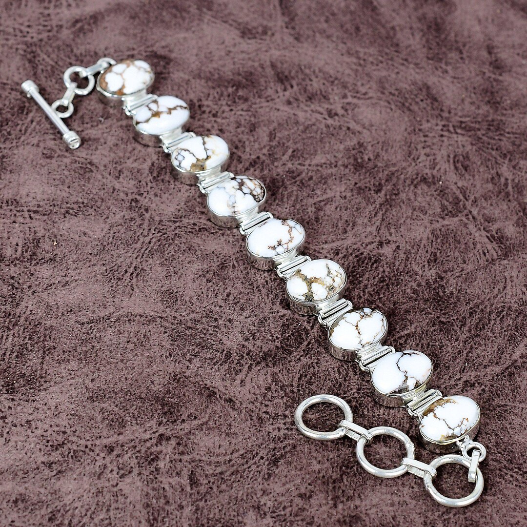 ワイルドホース ターコイズ ブレスレット：スターリングシルバー 調節