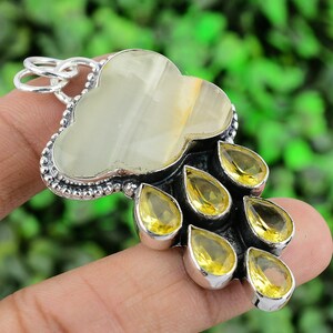 Cloud Aquateen Ädelstenshänge Citrontopas Ädelsten. Handgjort hänge i 925 sterlingsilver