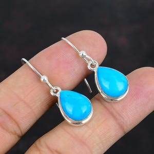 Stunning Sleeping Beauty Turquoise Gemstone Earrings in 925 Sterling Silver - Elegant Jewelry - Handcrafted Artisan Earrings Gift for Her