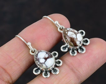 Handmade Wild Horse Jasper Sterling Silver Earrings