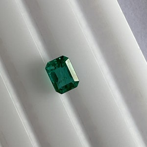 1,06 quilates, esmeralda natural de corte octogonal, esmeralda de alto brillo, verde vivo, transparente, esmeralda suelta, sin tratar, octogonal, esmeralda de calidad fina