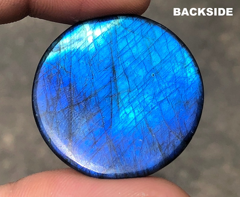 60 Carats Top Quality Rare Blue Labradorite Cabochon Round Cabochon 31 MM Height 8 Top Rare Blue Labradorite Fine Quality Cabochon Loose