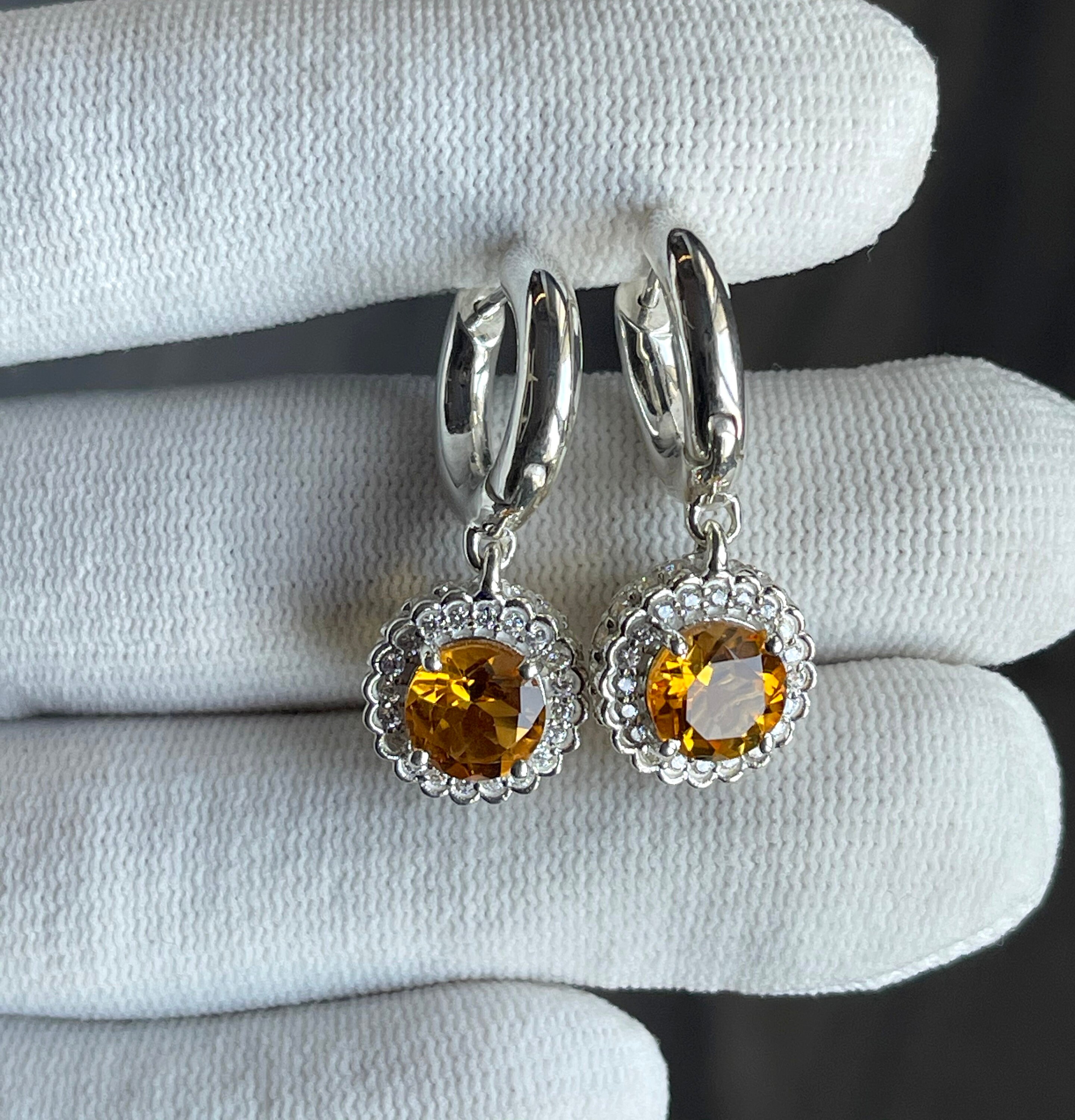 Natural Citrine Earrings 925 Sterling Silver Wedding Gifts Etsy UK