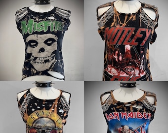 THE STITCHES Custom Made Rock T-shirts (Choose any Band/ Graphic, Size):Iron maiden, Guns N Roses, Marilyn Manson, Motley Cure, Metallica