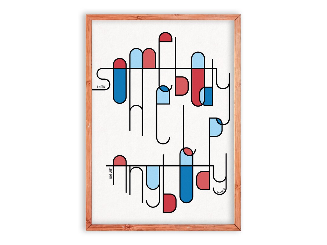 The Beatles Help Song Lyric Poster i Need Somebody Help Not Just 