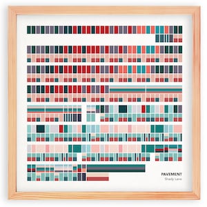 Pavement - Shady Lane - modern minimalist music notes song prints - music poster - unique gift idea - wall art - home decor