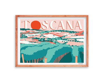 Tuscany - Italy Vintage Retro Travel Poster Print A0, A1, A2, A3, A4