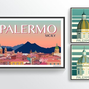 Palermo - Sicily - Italy Vintage Retro Travel Poster Prints A0, A1, A2, A3, A4