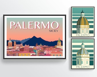 Palermo - Sicily - Italy Vintage Retro Travel Poster Prints A0, A1, A2, A3, A4