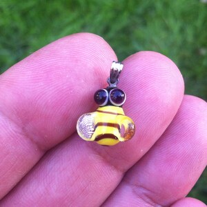 Glass bee pendant, bee pendant, murano glass bee pendant, honey bee pendant, art glass pendant, glass insect pendant, charm pendant
