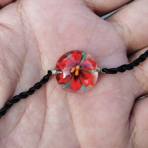Glas Blumenarmband, Murano Blumenarmband, Kunst Glas Blumenarmband, geblasen Glas Armband, Blume Armband Glas schmuck