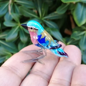 Glass bird, miniature glass bird figurine, glass bird ornament, art glass bird sculpture, glass figurine, glass animals, murano birds