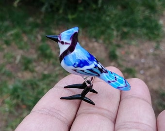 Glass bird, miniature glass bird figurine, glass bird ornament, art glass bird sculpture, glass figurine, glass animals, murano birds