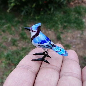 Glass bird, miniature glass bird figurine, glass bird ornament, art glass bird sculpture, glass figurine, glass animals, murano birds