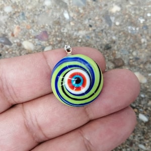 Evil eye pendant, glass evil eye pendant, murano evil eye, Turkish evil eye pendant, blue evil eye pendant, evil eye charm pendant jewelry
