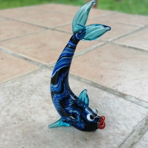 Peces de vidrio, figura de pescado soplado a mano, ornamento de peces, peces de vidrio, animales marinos de vidrio, peces murano, peces en miniatura, piscis de vidrio