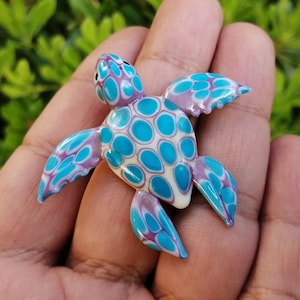 Glass sea turtle, hand blown glass sea turtle, glass sea animals, sea turtle ornament, sea turtle figurine, turtle figurine, glass figurine