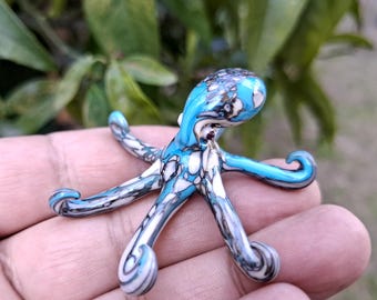 Glass Octopus figurine, blown glass octopus ornament, murano octopus figurine, glass sea animals, glass figurine, glass animals