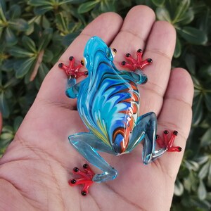 Glass frog, hand blown glass frog figurine, frog ornament, murano frog, glass reptiles, glass animals, glass figurine, glass collectible