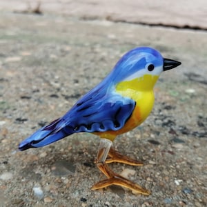 Glass bird, hand blown glass bird figurine, glass bird ornament, art glass bird sculpture, glass figurine, glass animals, murano bird