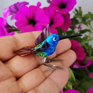 Glass bird, miniature glass bird figurine, glass bird ornament, art glass bird sculpture, glass figurine, glass animals, murano birds