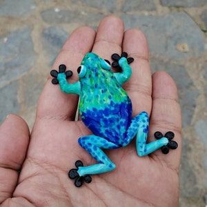 Glass frog, hand blown glass frog figurine, frog ornament, murano frog, glass reptiles, glass animals, glass figurine, glass collectible