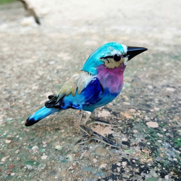 Glasvogel, mundgeblasene Glasvogelfigur, Glasvogelornament, Kunstglasvogelskulptur, Glasfiguren, Glastiere, Muranovogel