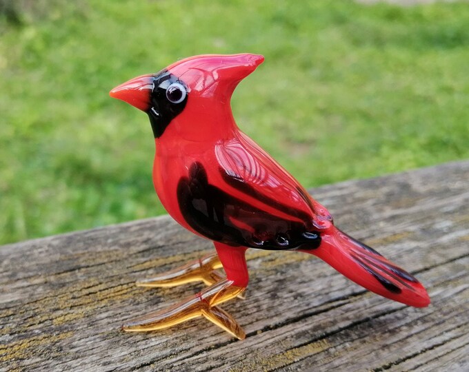 Baccarat Honey Amber Titi Bird Figurine, Double Signed