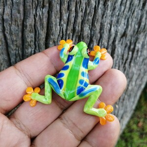 Glass frog, hand blown glass frog figurine, frog ornament, murano frog, glass reptiles, glass animals, glass figurine, glass collectible