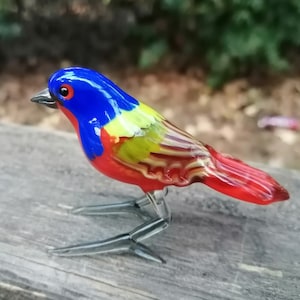 Glass bird, hand blown glass bird figurine, glass bird ornament, art glass bird sculpture, glass figurine, glass animals, murano bird