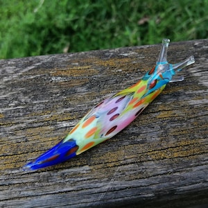 Glass slug, glass slug figurine, murano slug, slug ornament, colorful slug, hand blown slug figurine, glass figurine glass animals